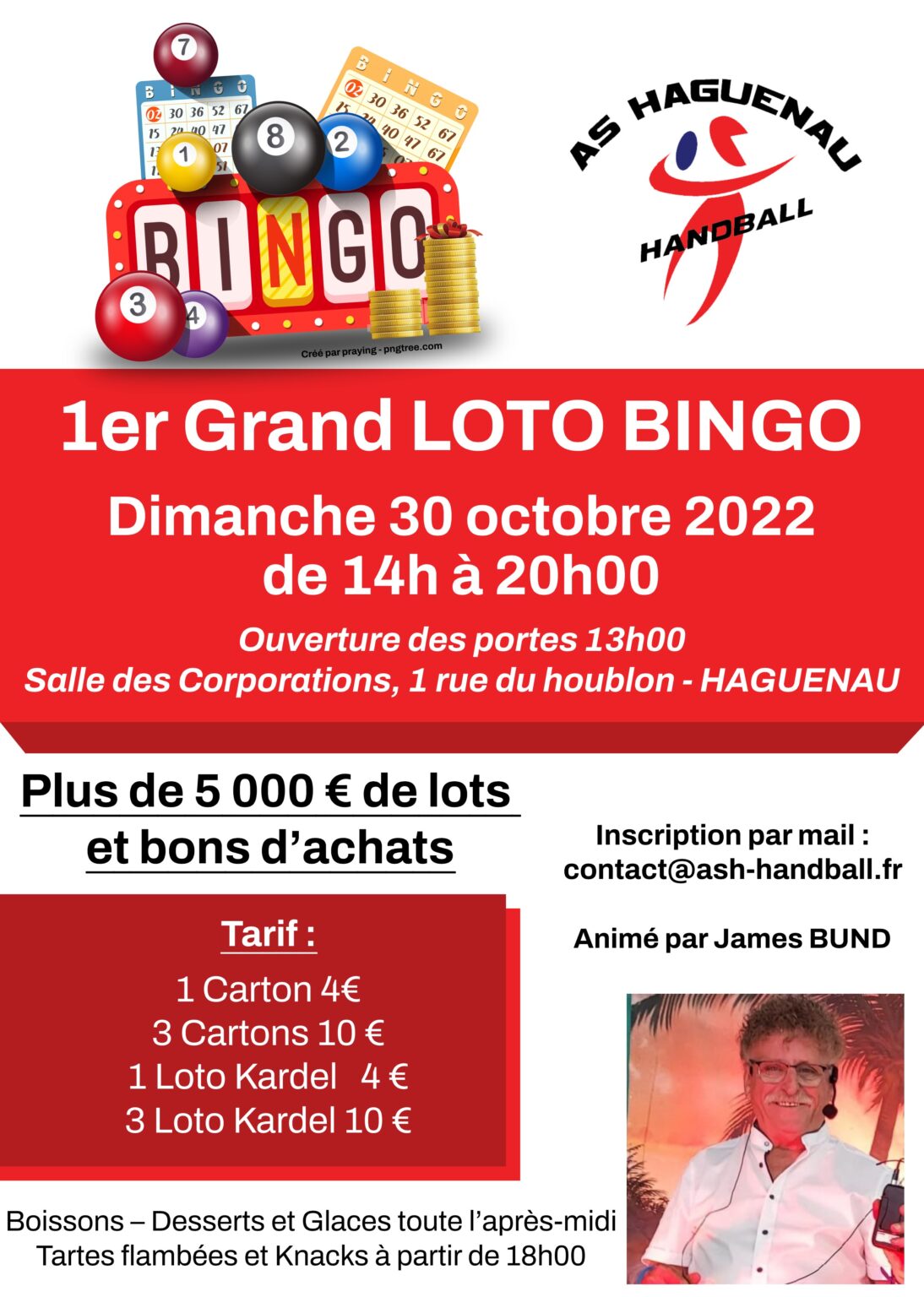 Loto bingo le 30 octobre - Association Sportive Haguenau Handball